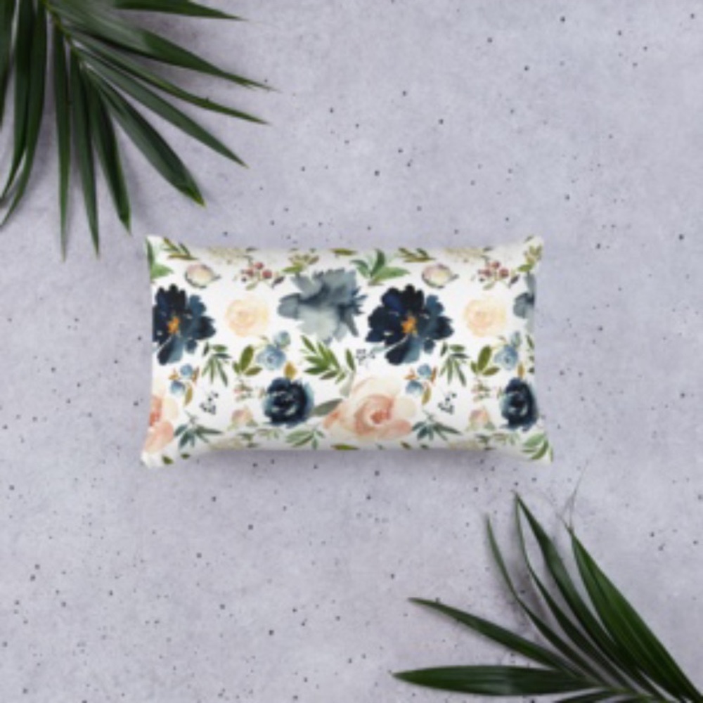 Floral print pillow